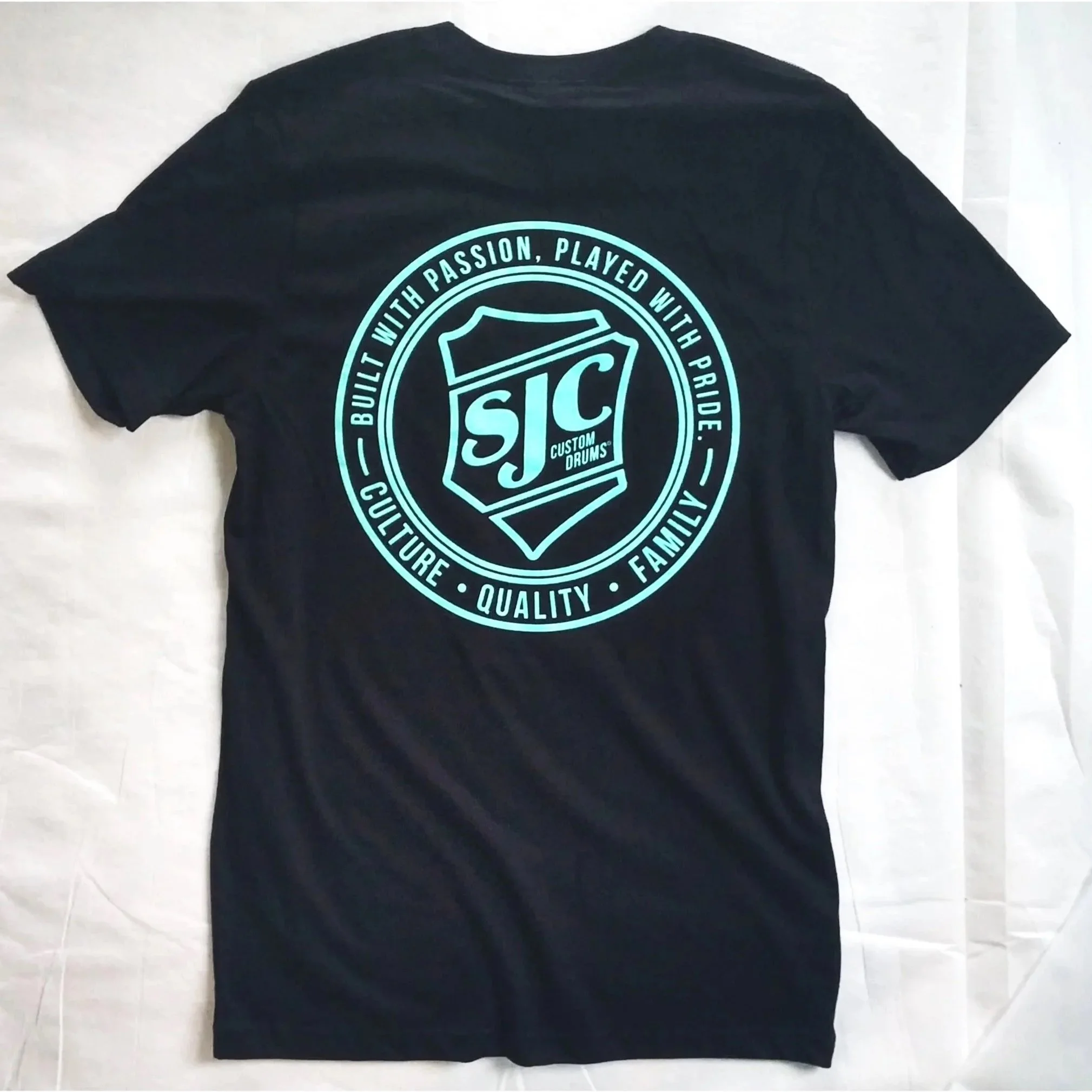 SJC Drums T shirt Screen Printed by Customade Richmond Virginia