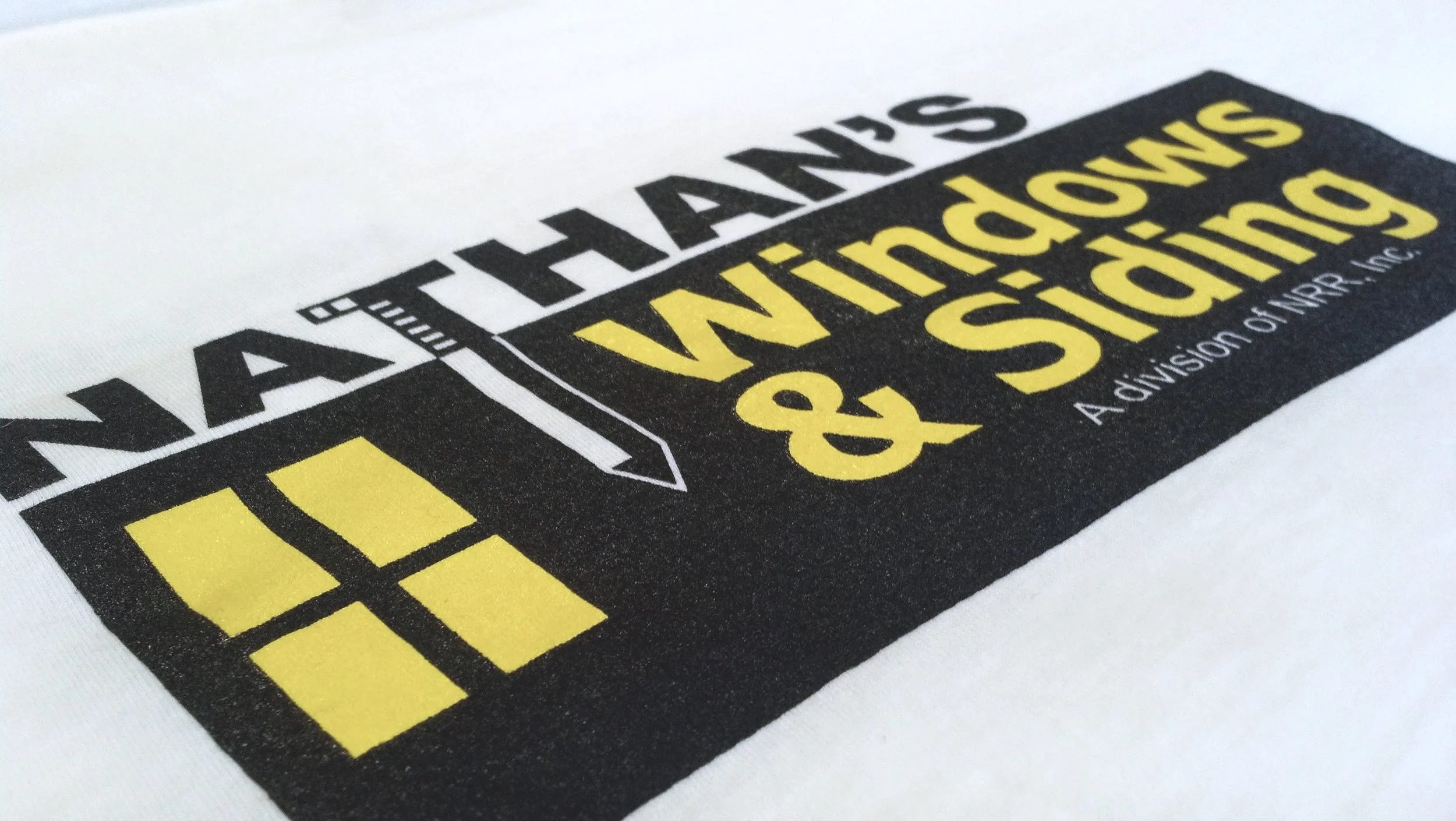 Nathan's windows & Siding Screen printed employee t-shirts Richmond Virginia Customade