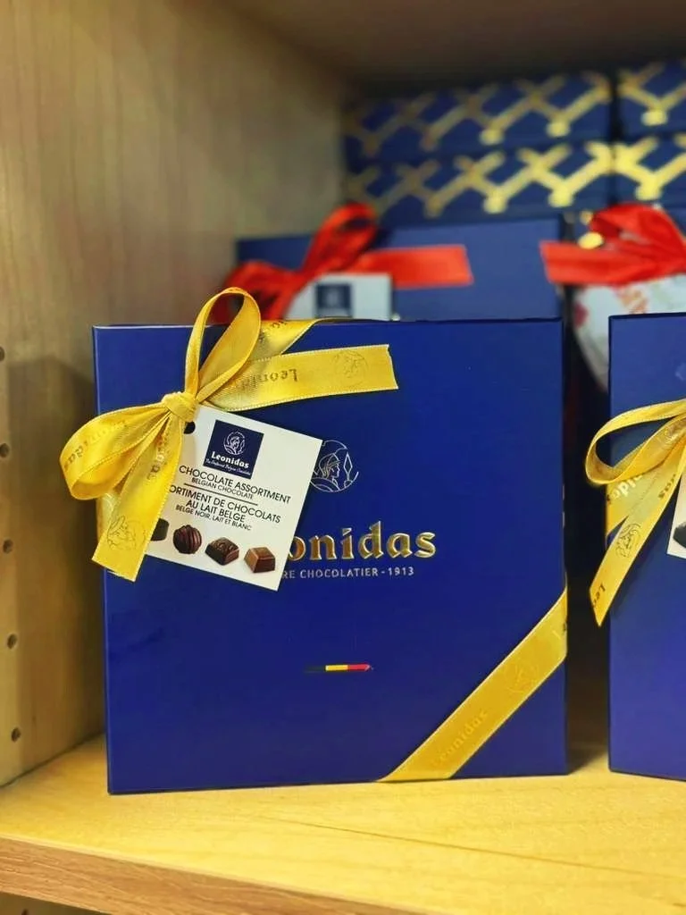9 piece chocolate gift box of assorted chocolates from Leonidas
