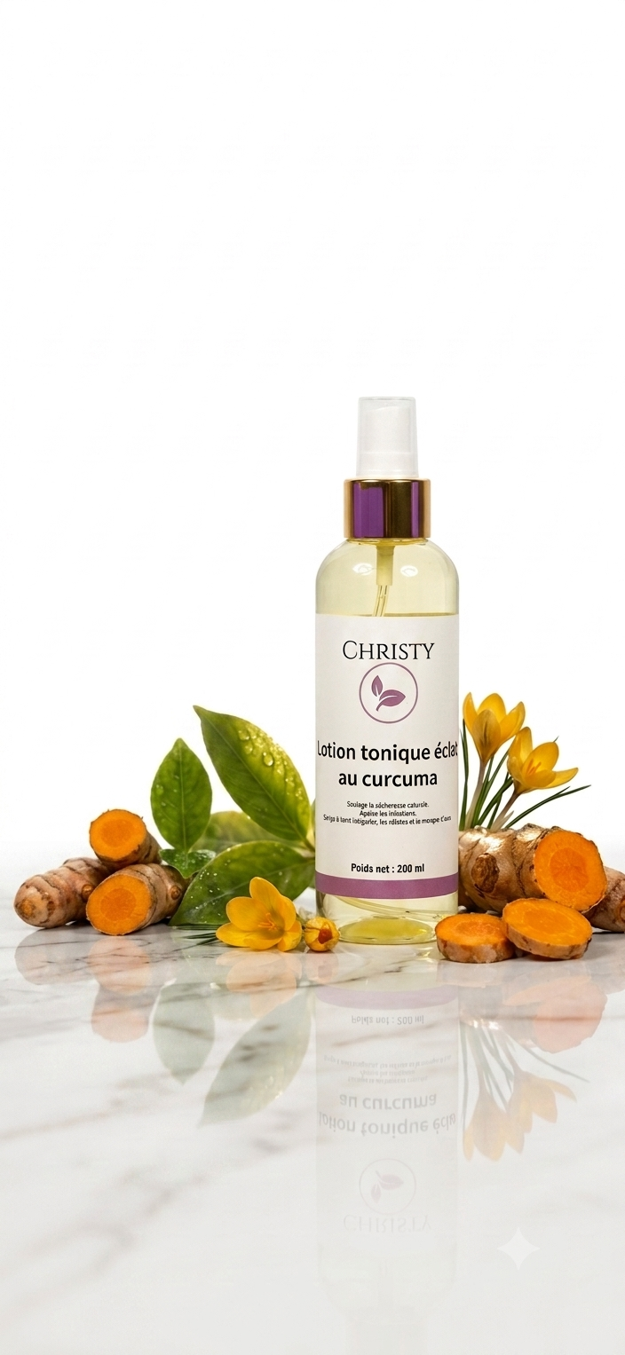 Lotion Tonique Éclat au Curcuma — Peau Apaisée & Teint Lumineux