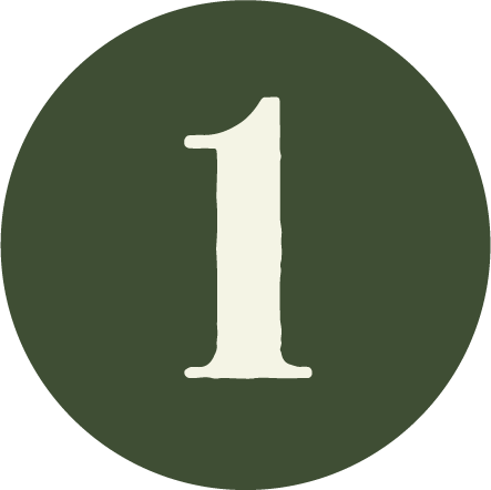 Number one printed on a green circular background.