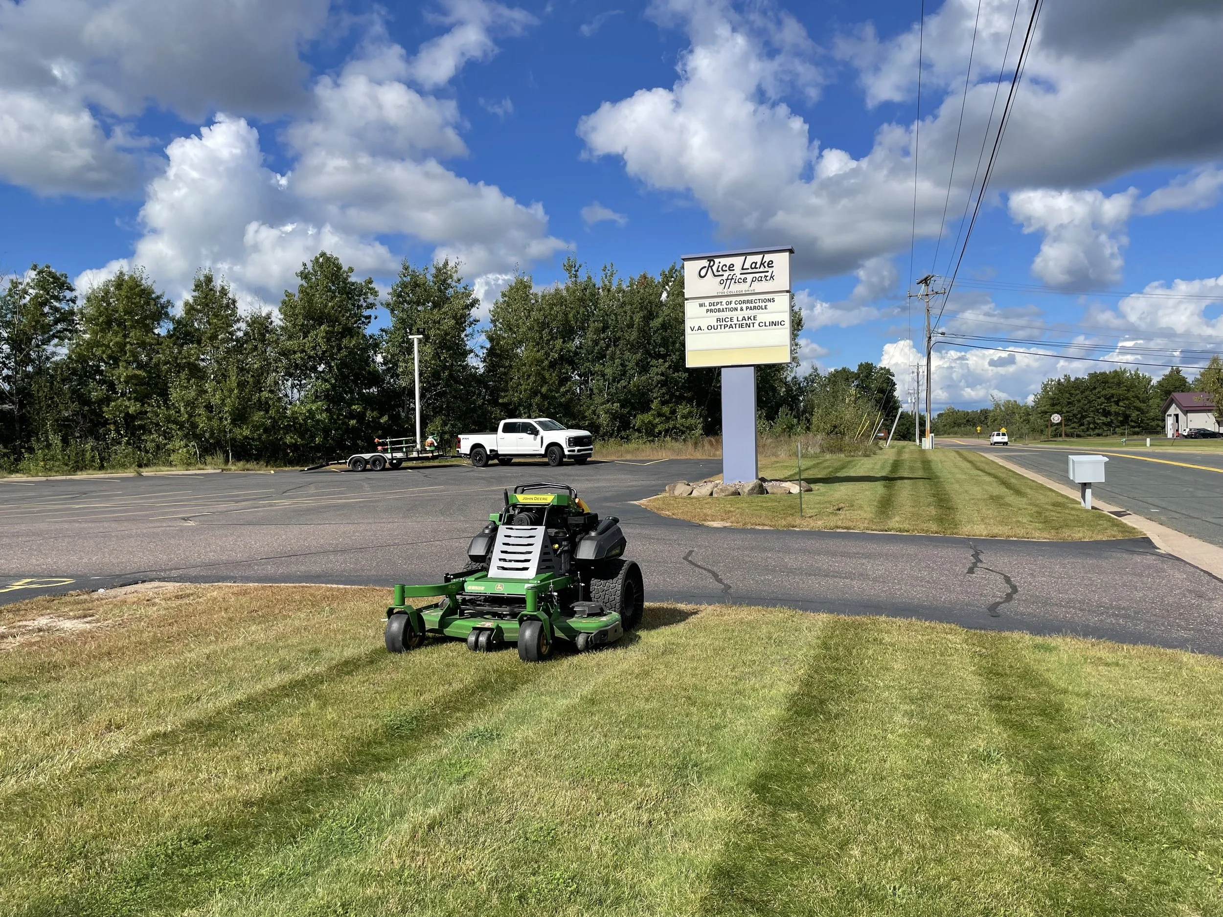CM Lawn care Servicing commercial properties in Ricelake WI