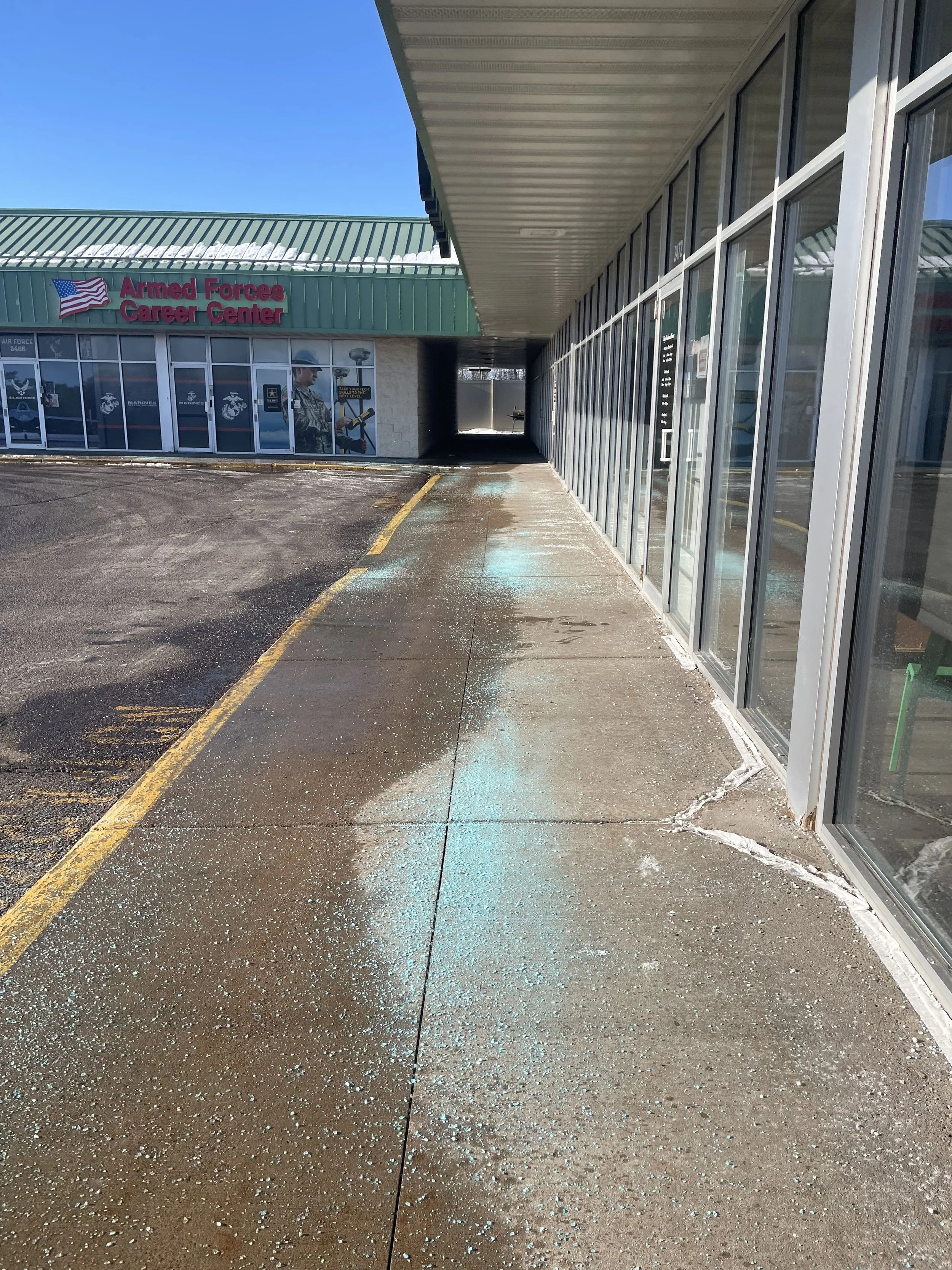 Armed Forces Career Center, CM Lawn Care llc salting sidewalks