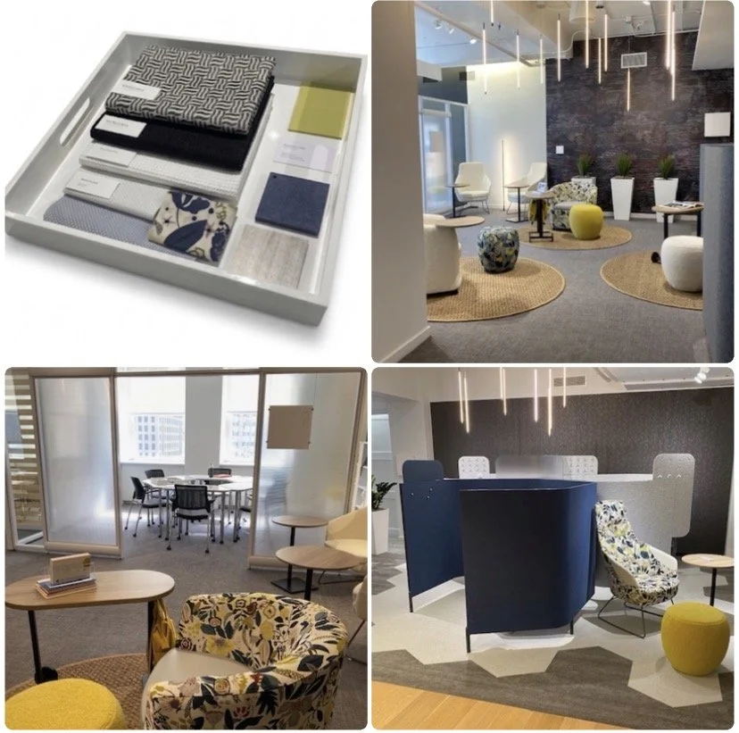 Various images of a newly redesigned work environment