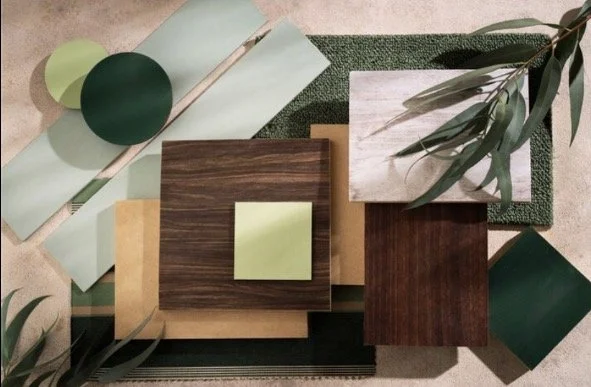 Artistically arranged office desk elements
