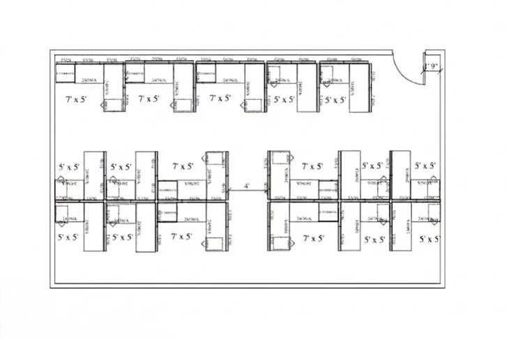 Office furniture schematic design drawing