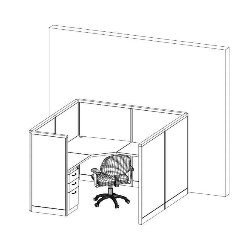Office furniture schematic design drawing