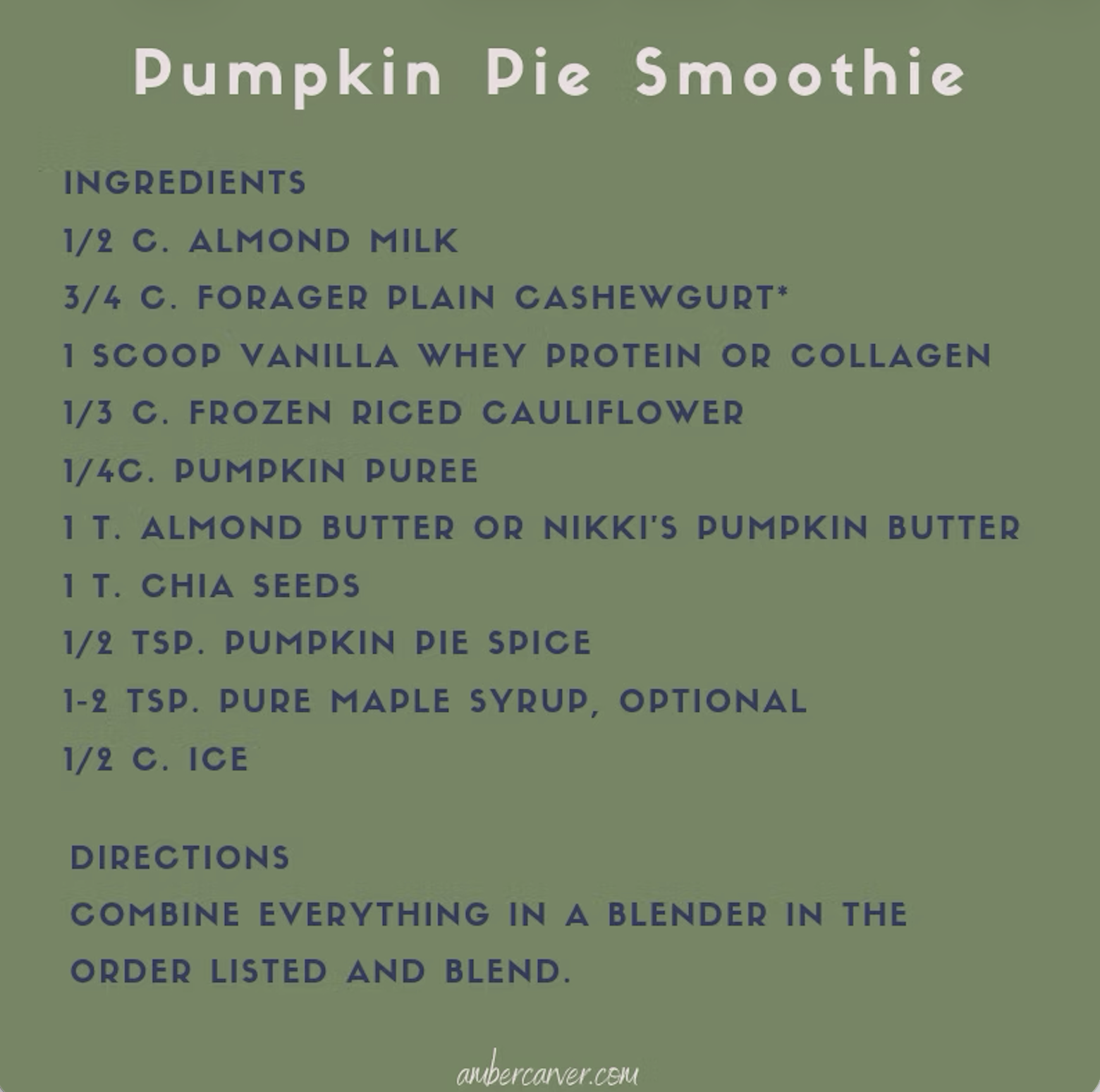 Pumpkin Pie Smoothie Recipe