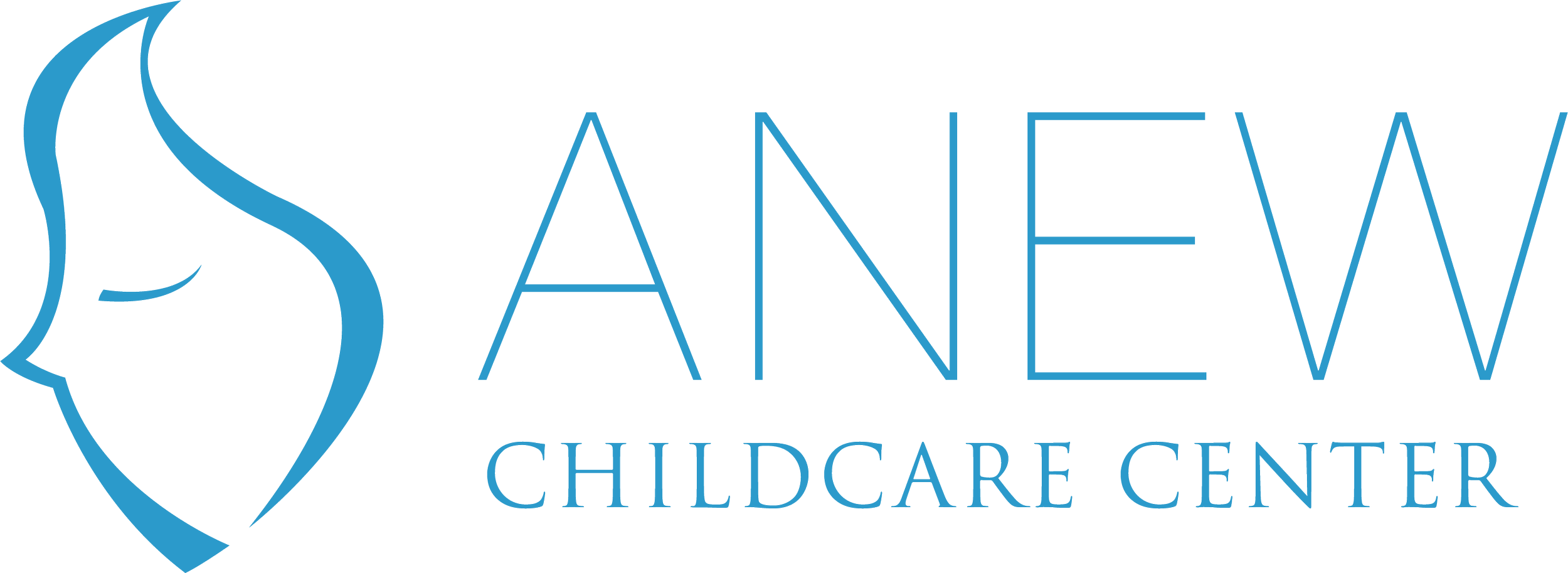 The logo of Santee Childcare Center featuring a stylized blue face profile and the words 'Santee' and 'Childcare Center' in blue text.