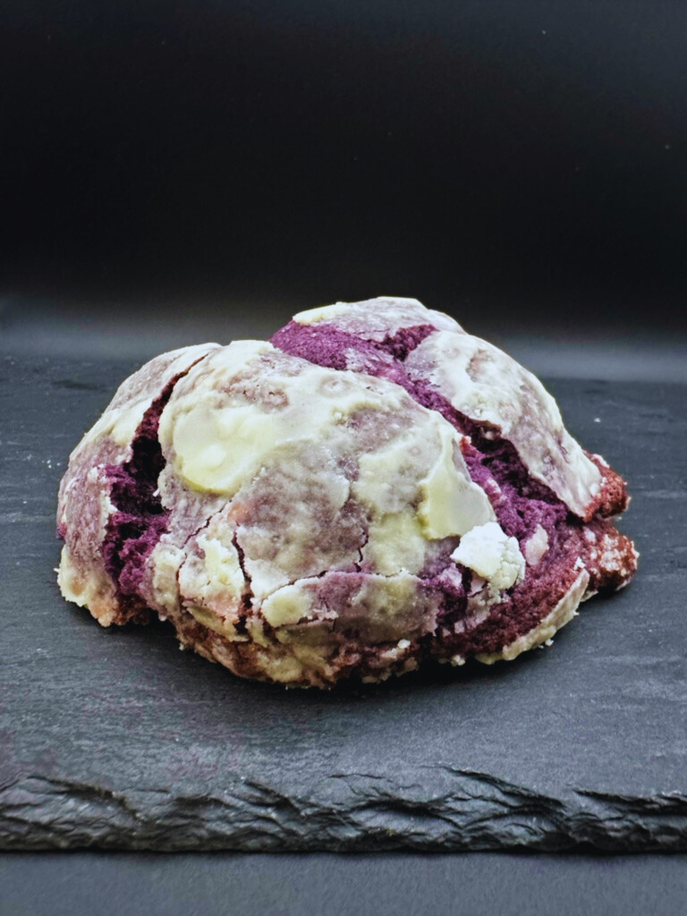 Ube White Chocolate Cookie with Ube Halaya