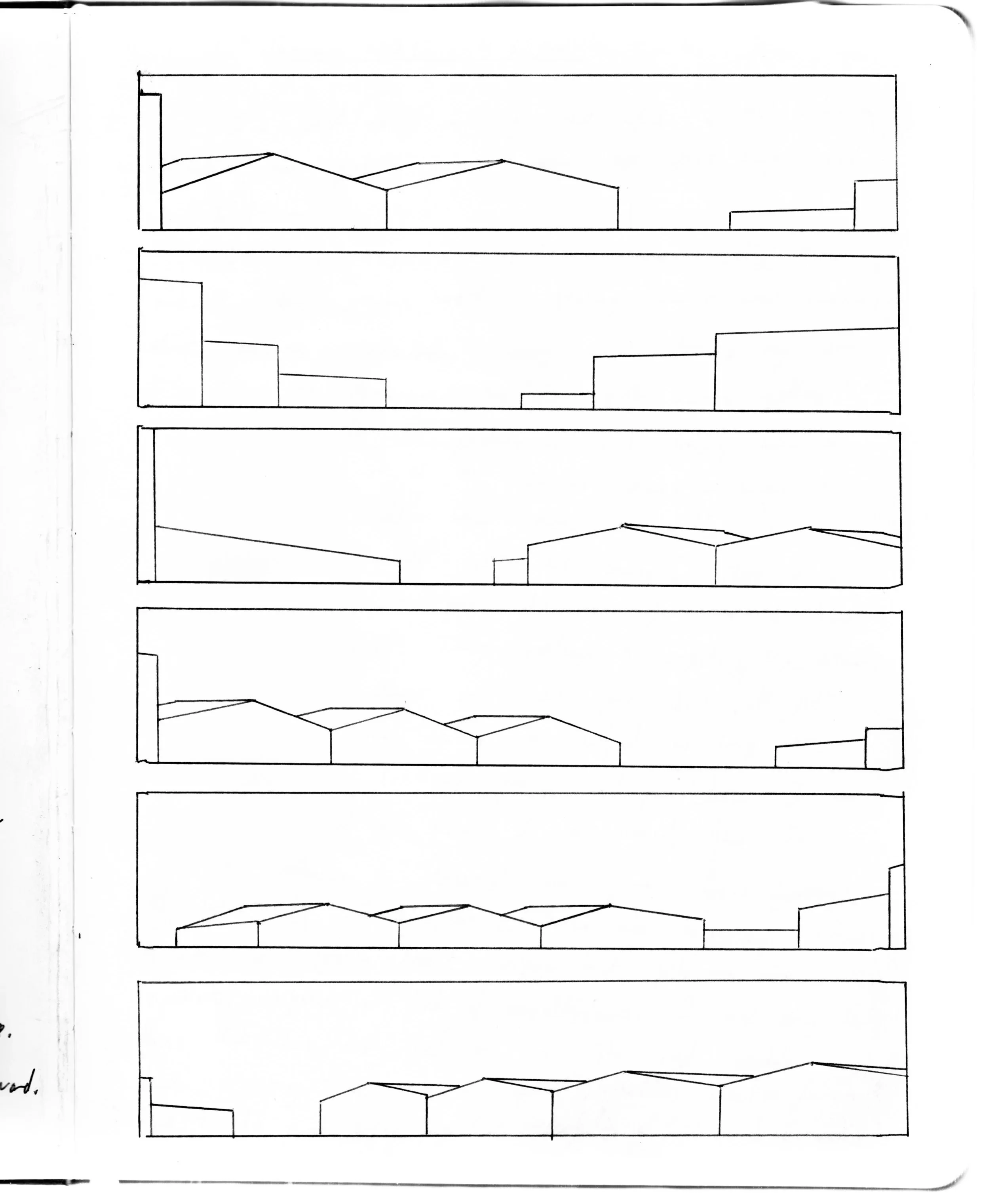 A sheet with five panels of line graphs and bar graphs, depicting different data trends and comparisons.