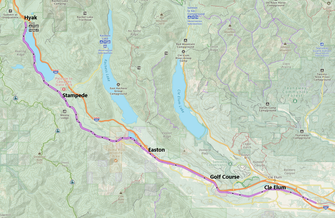 Course map for Ultra Fest Ultramarathon Easton Washtington