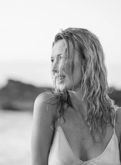 black and white woman portrait