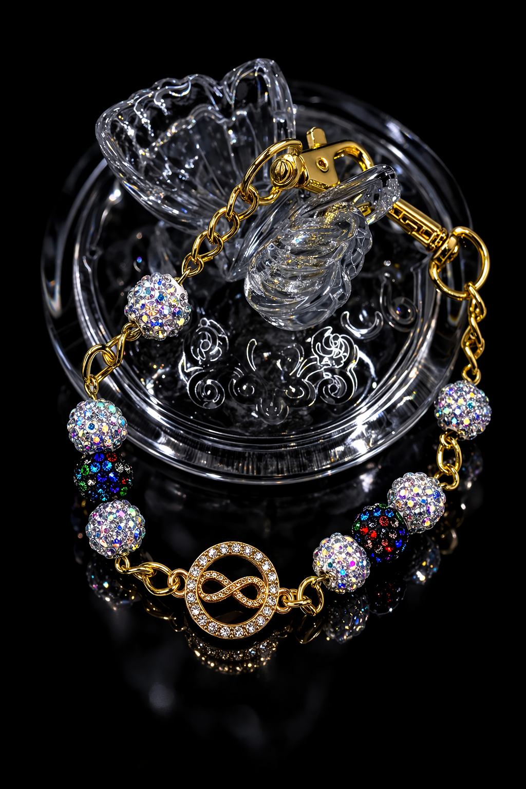 Infinity Colorful Shamballa Beaded Bracelet