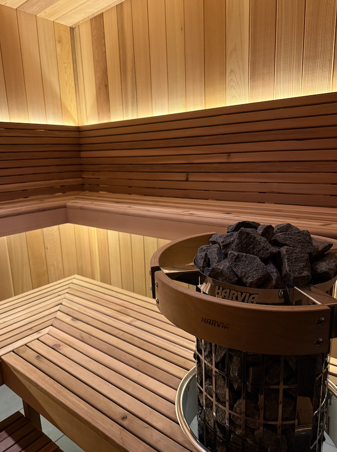 All of our saunas are non-toxic, made with American products, and can be customized with wifi controls, tile or cedar floors, and the appropriate heat source for your space.  