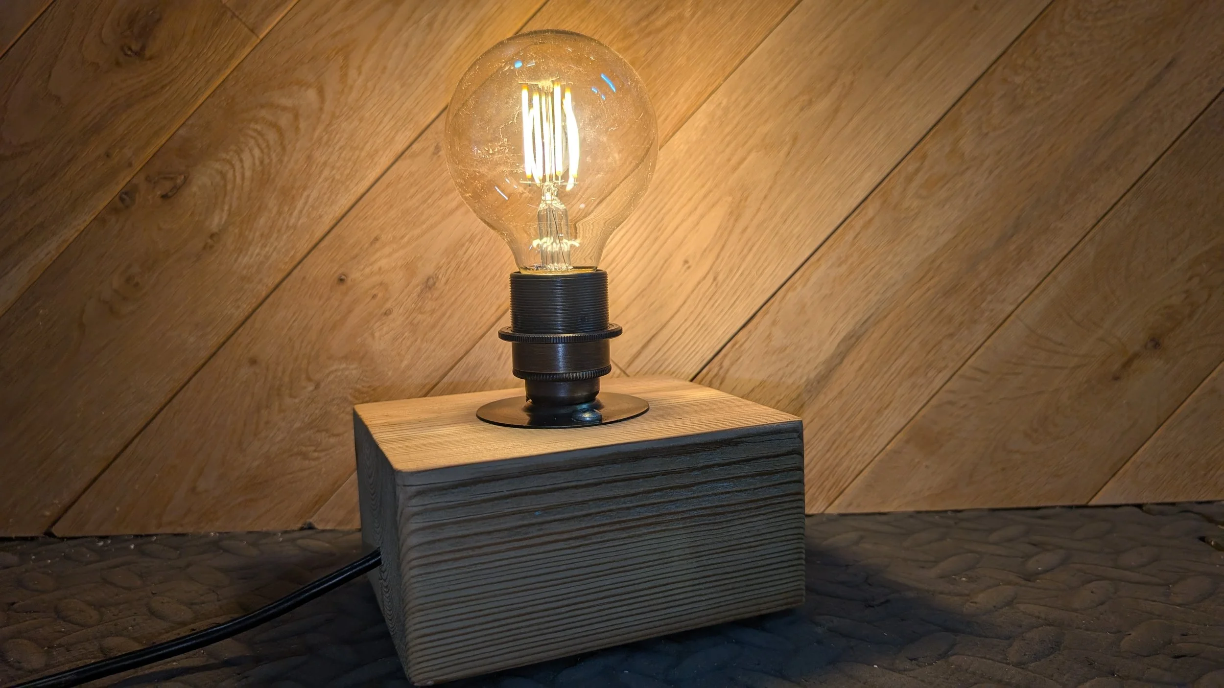 Rustic Reclaimed Wood Lamp