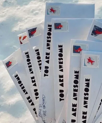 Letters covered in stickers