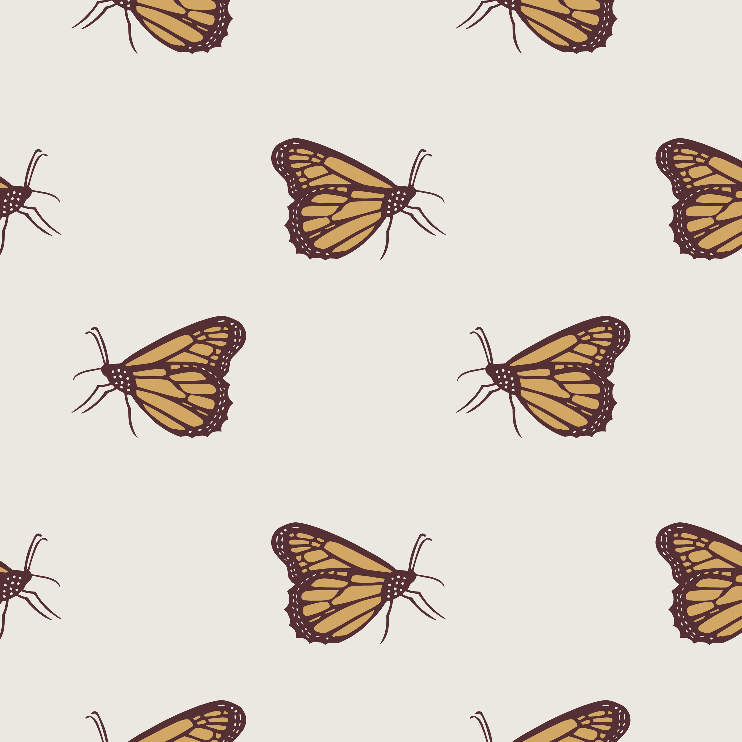 Pattern No. 31 - Monarch butterflies at rest