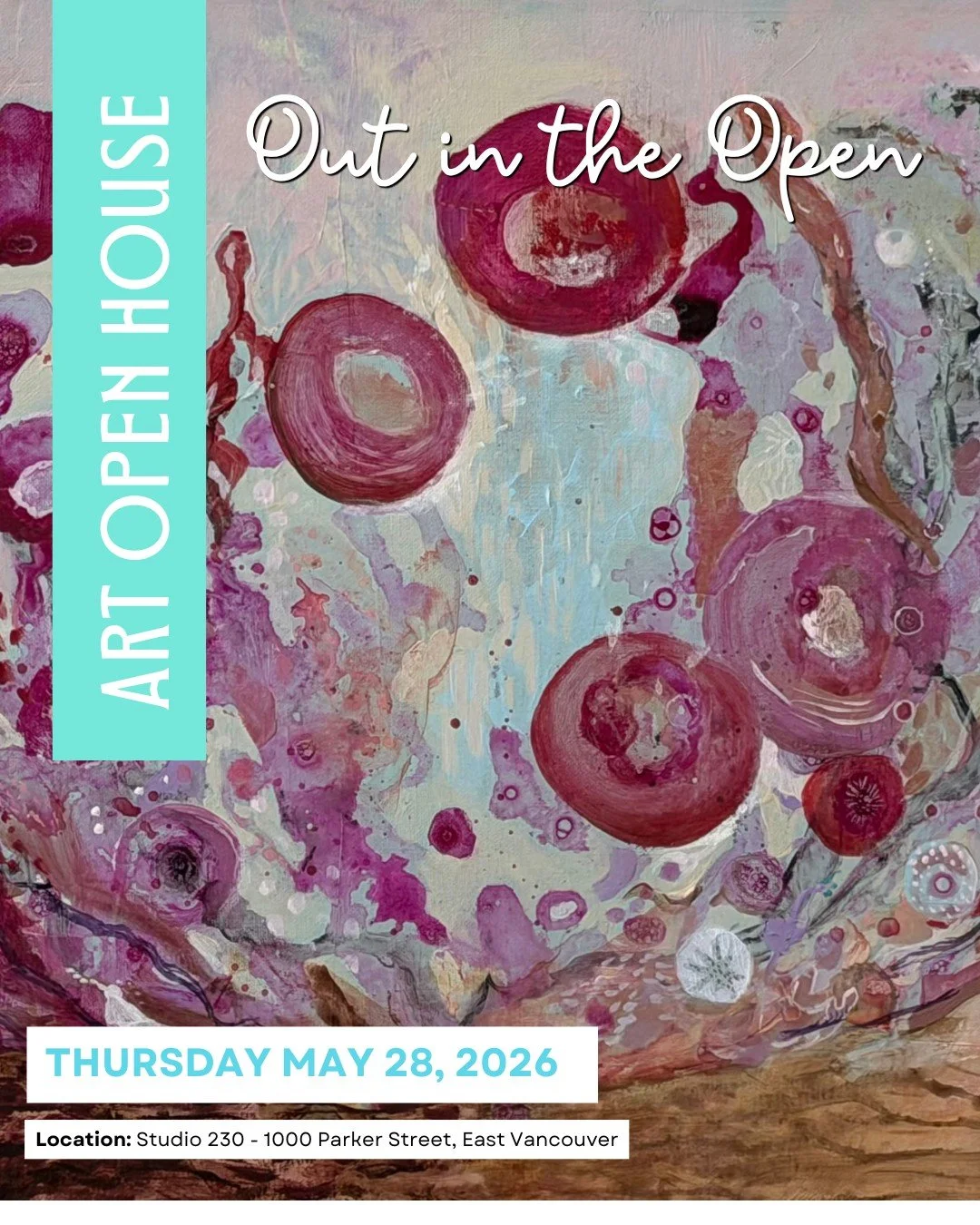 Join us for Out in the Open, an afternoon and evening art show celebrating florals, renewal, color, and the quiet chaos of spring in bloom 🌸🌼

Featuring works by yours truly, Nohra Jacobsen, Mona Foster and Denna Erickson

📅 May 28th 2026
🕒 Doors