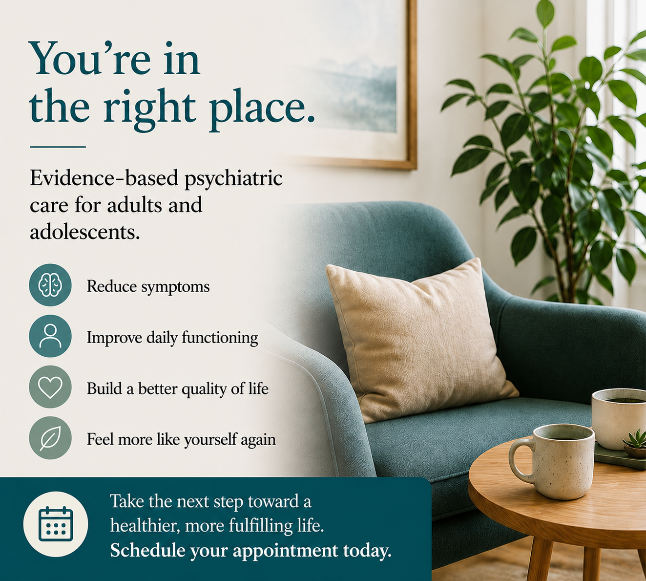 Online Psychiatric Care in Texas, online ADHD treatment in Texas, online anxiety treatment in Texas, online depression treatment in Texas, online medication management in Texas, Telehealth appointments