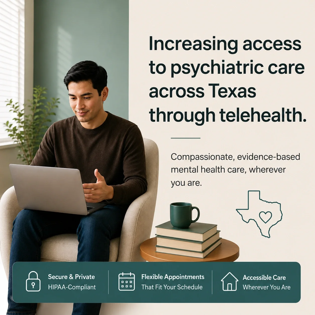 Online Psychiatry Texas, ADHD, anxiety, depression treatment, medication management