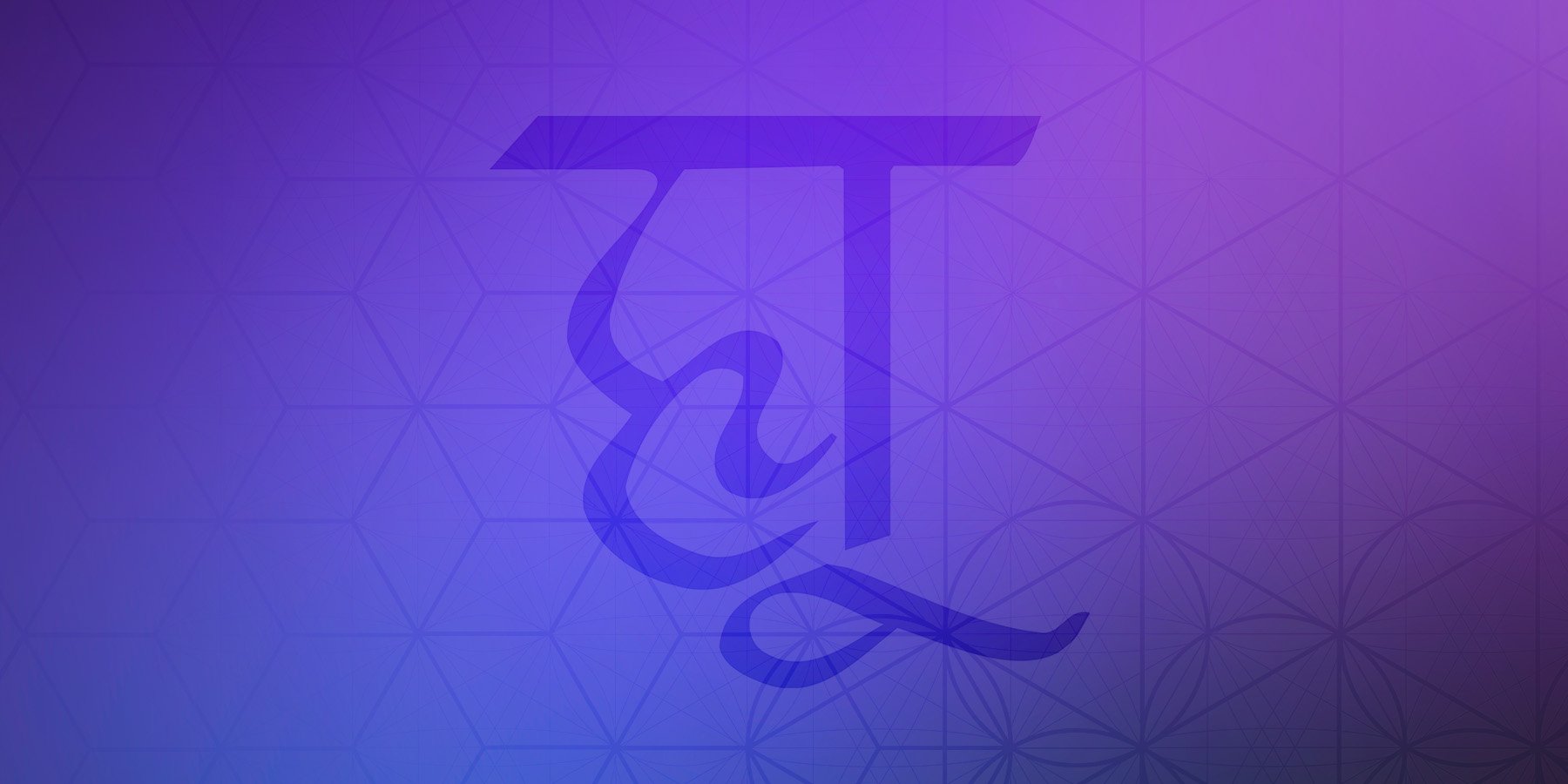 Tech logo with a purple and pink gradient background featuring interconnected geometric patterns and a stylized letter 'T' in the center.