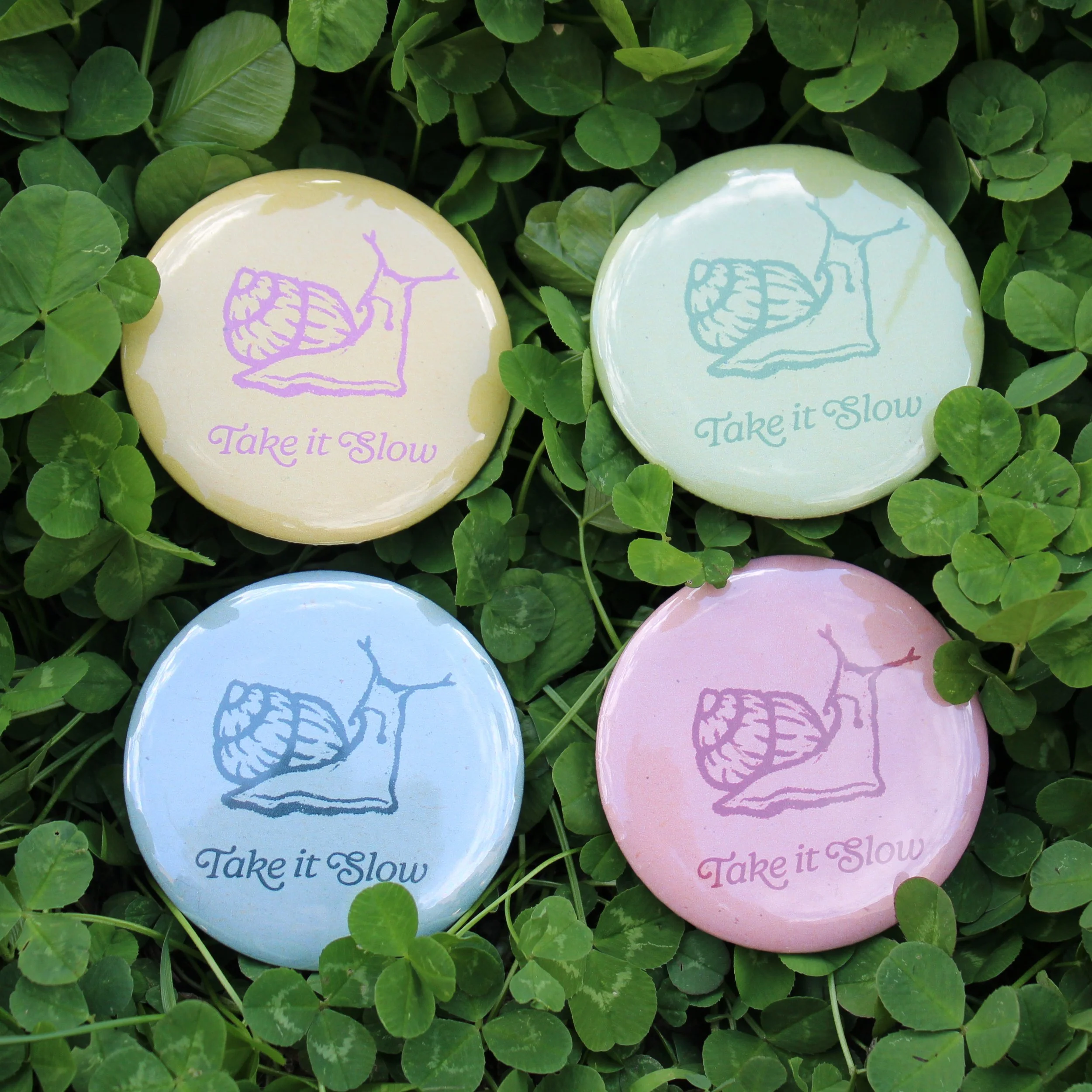 Take it Slow Snail Button