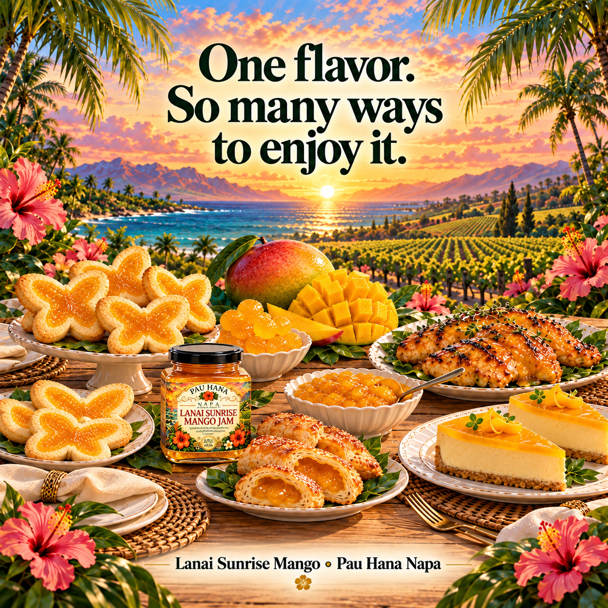 Lanai Sunrise Mango sunset feast.png