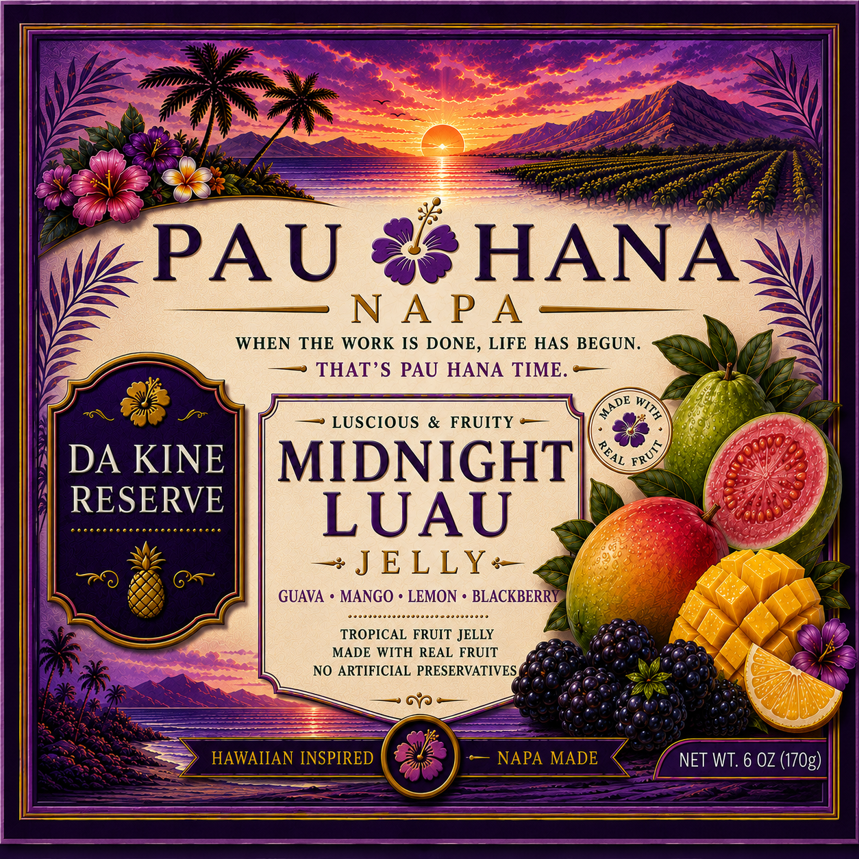 Midnight Luau Mango, Guava, Lemon and Blackberry Jelly