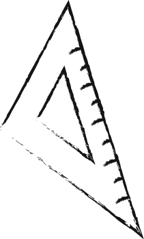 Sketch of a triangle protractor ruler.