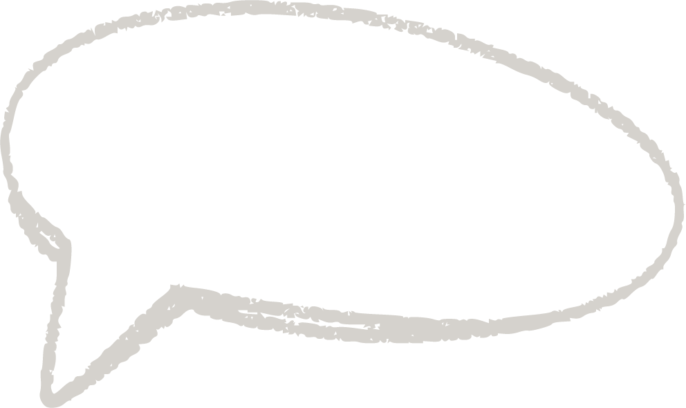 Gray speech bubble outline.