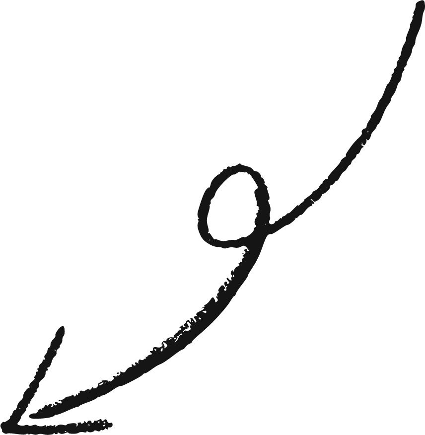 Looping arrow pointing down.