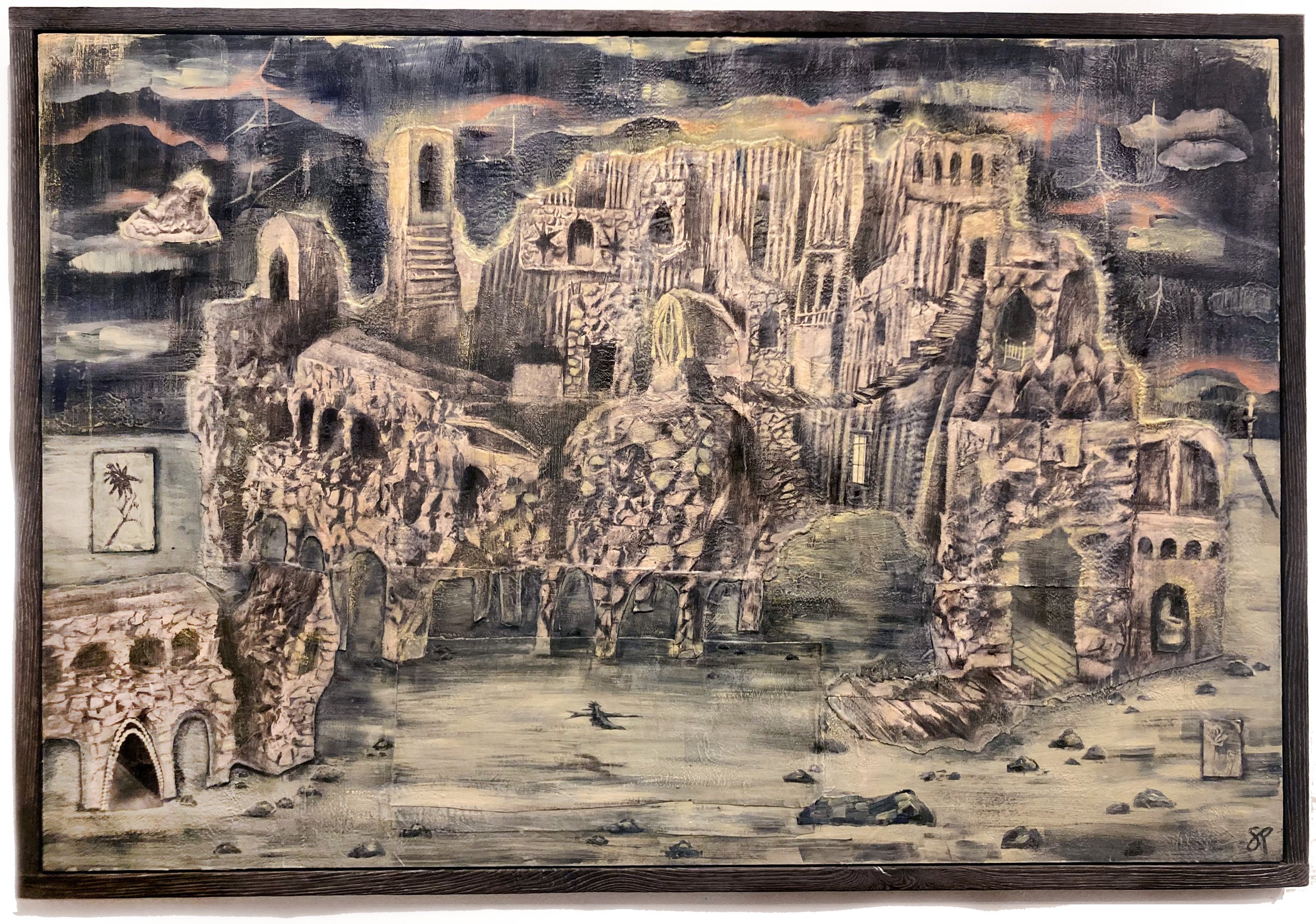 Passing  By,
62  x 42
Hand transfer, acrylic, charcoal, collage, encaustic
2025