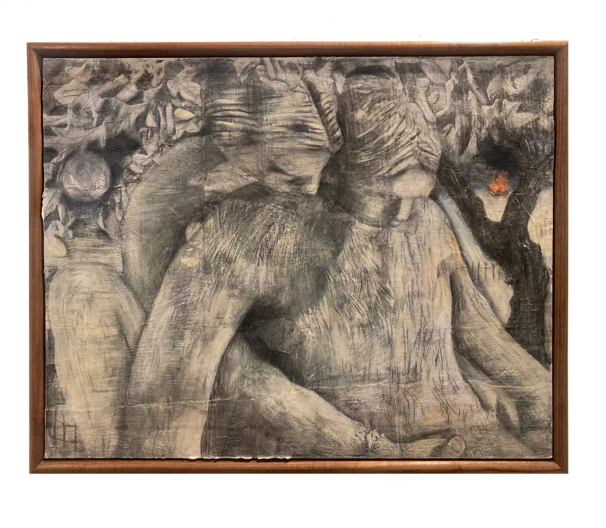 Undermooning,
32 x 26
Hand transfer, charcoal, graphite, oil pastel, encaustic
2026