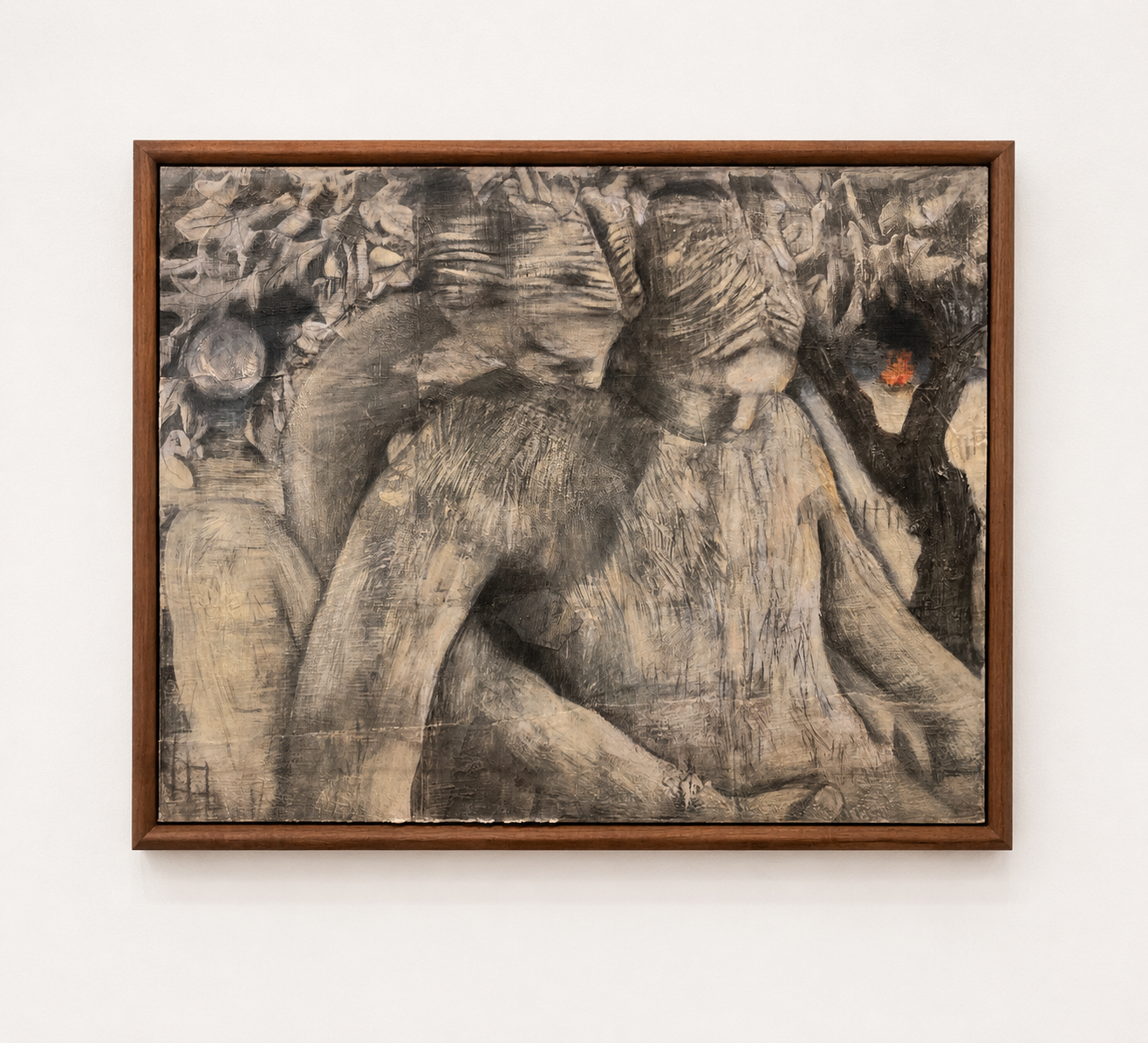 Undermooning,
32 x 26
Hand transfer, charcoal, graphite, oil pastel, encaustic
