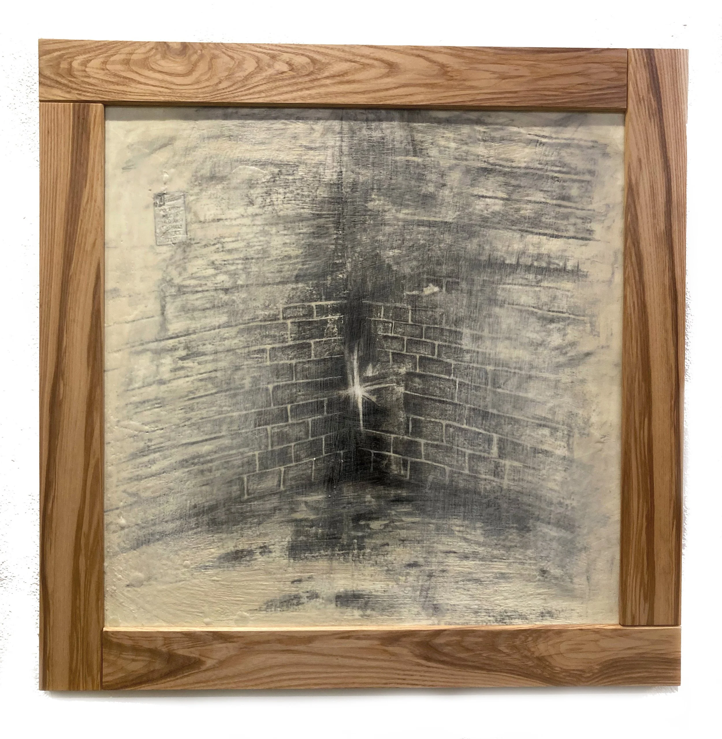 Lovers Finale, 
26. x 26
Charcoal, graphite, paint, encaustic on panel
2025