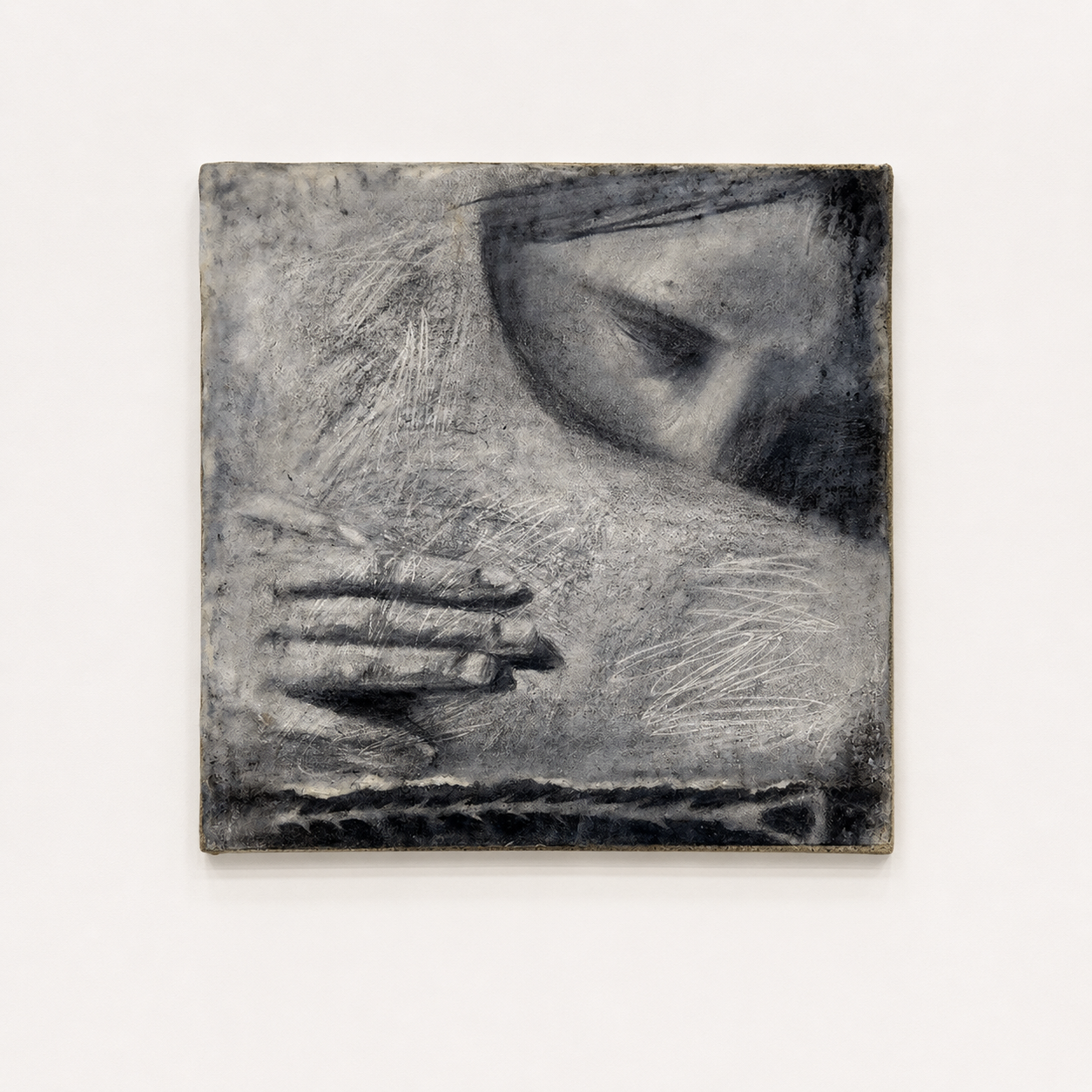 Showers,
Charcoal, graphite, encaustic on panel
