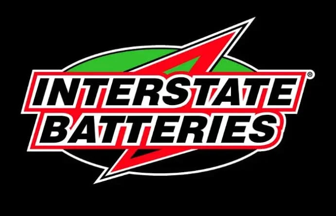 Interstate Batteries logo featuring black, white, red, and green colors.