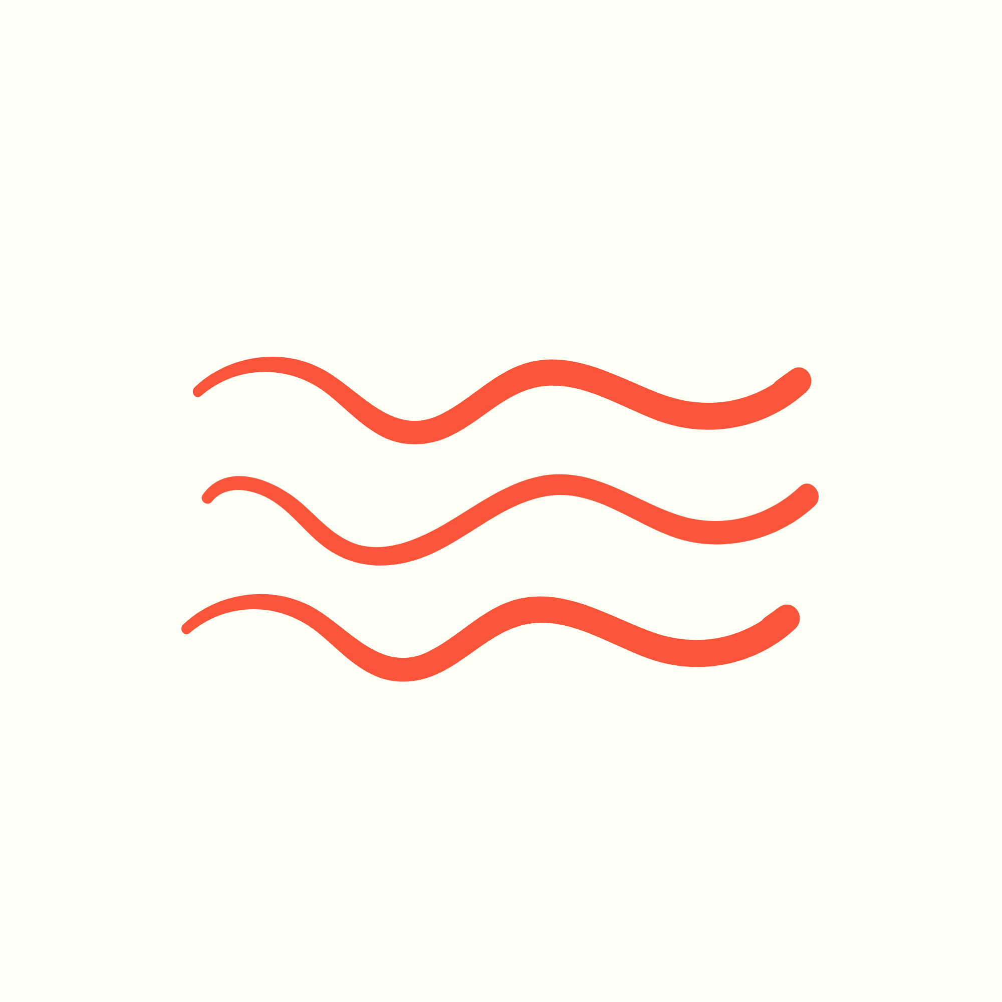 Close-up of red wavy lines on a light-colored background.