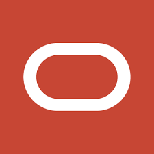 White Oracle logo on a red background