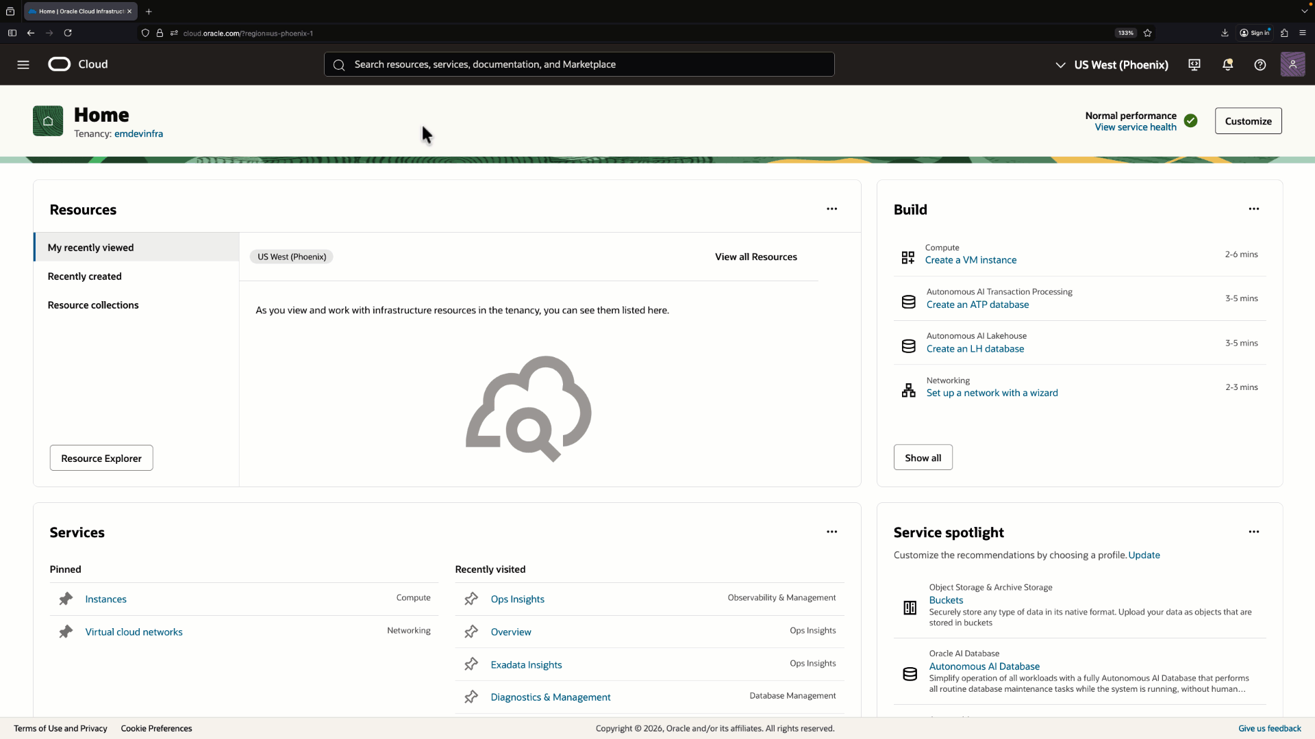 Animated gif of chargeback feature in Oracle's Observability and Management Ops Insights product