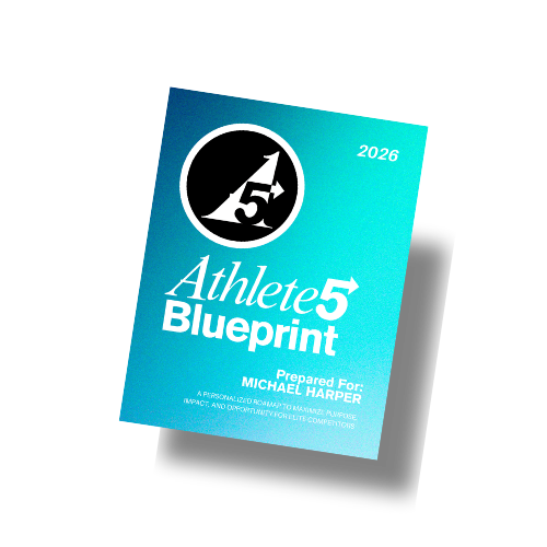 Book titled 'Athlete5 Blueprint' by Michael Harper, intended for personal and professional achievement.