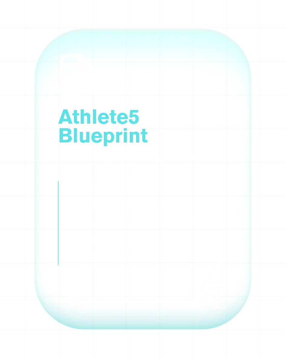 Cover of a booklet titled 'Athlete5 Blueprint' with a grid background and a small athlete icon in the top left corner.
