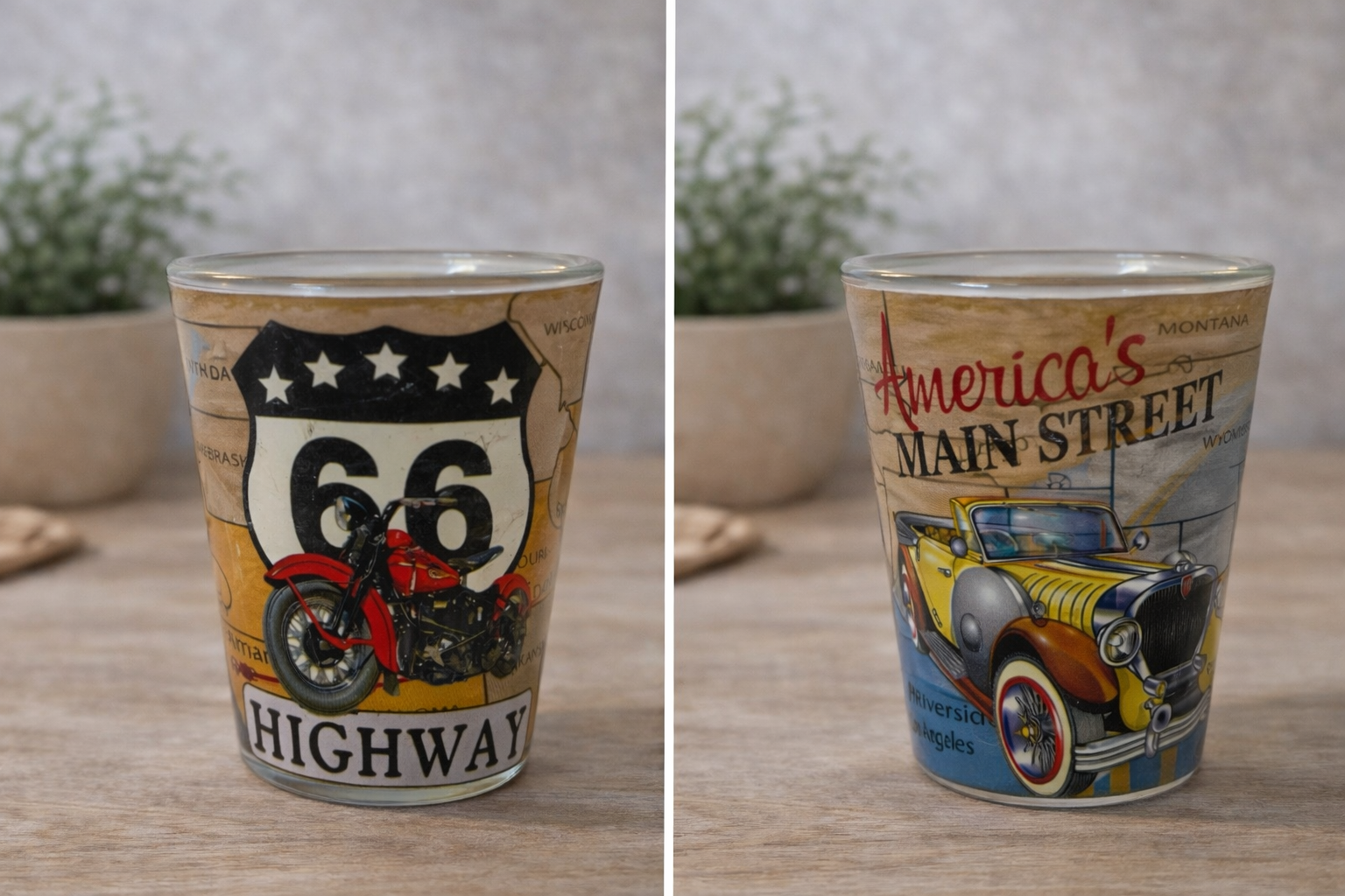 Route 66 Hot Rod & Highway Rider Shot Glass