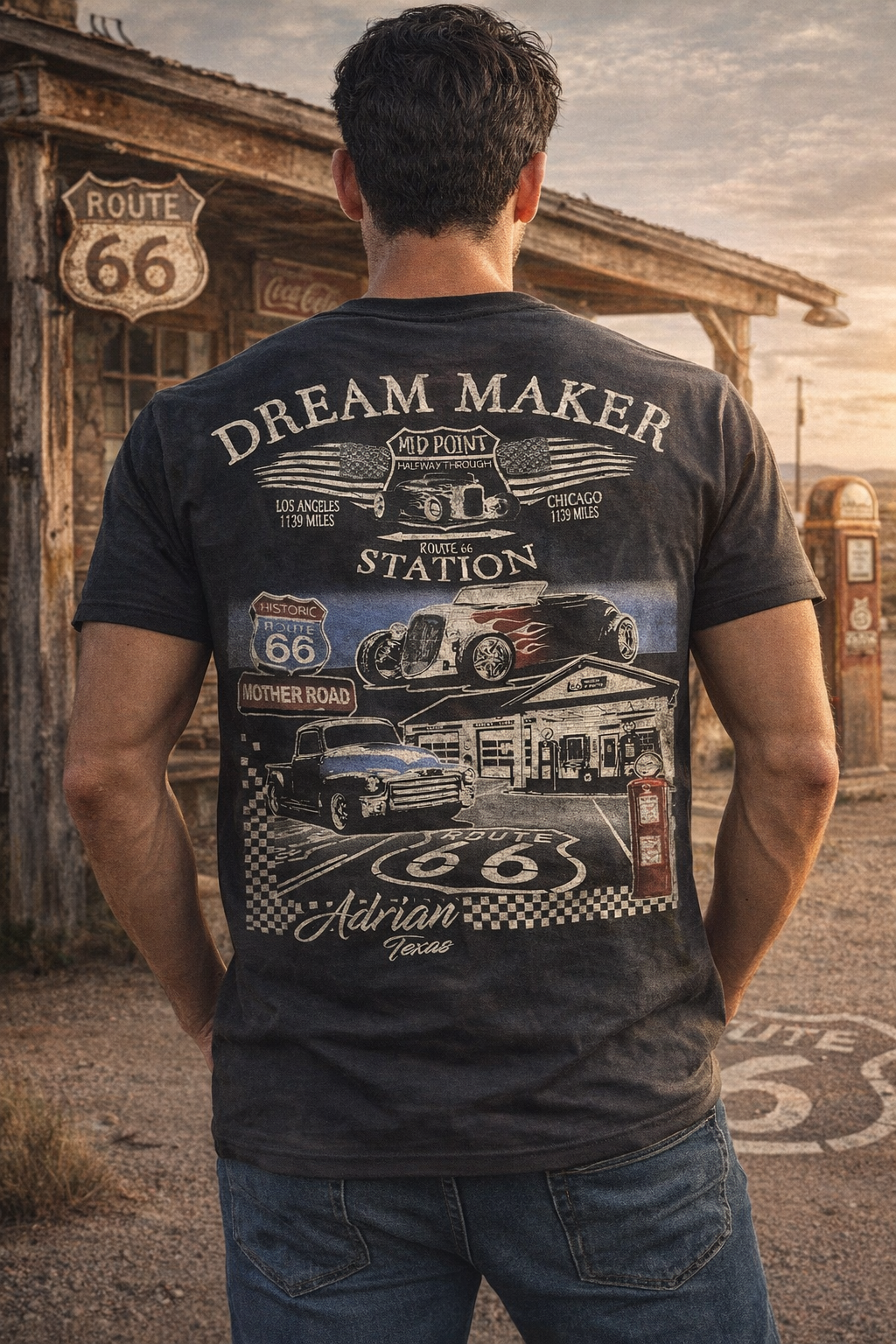 Dream Maker Station Hot Rod Midpoint Adrian, Texas T-Shirt
