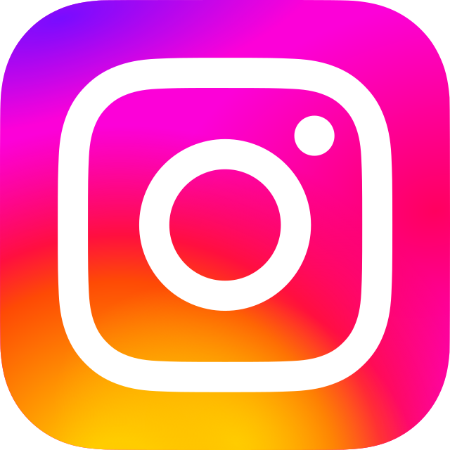 Instagram logo with a colorful gradient background shifting from purple to pink to orange.