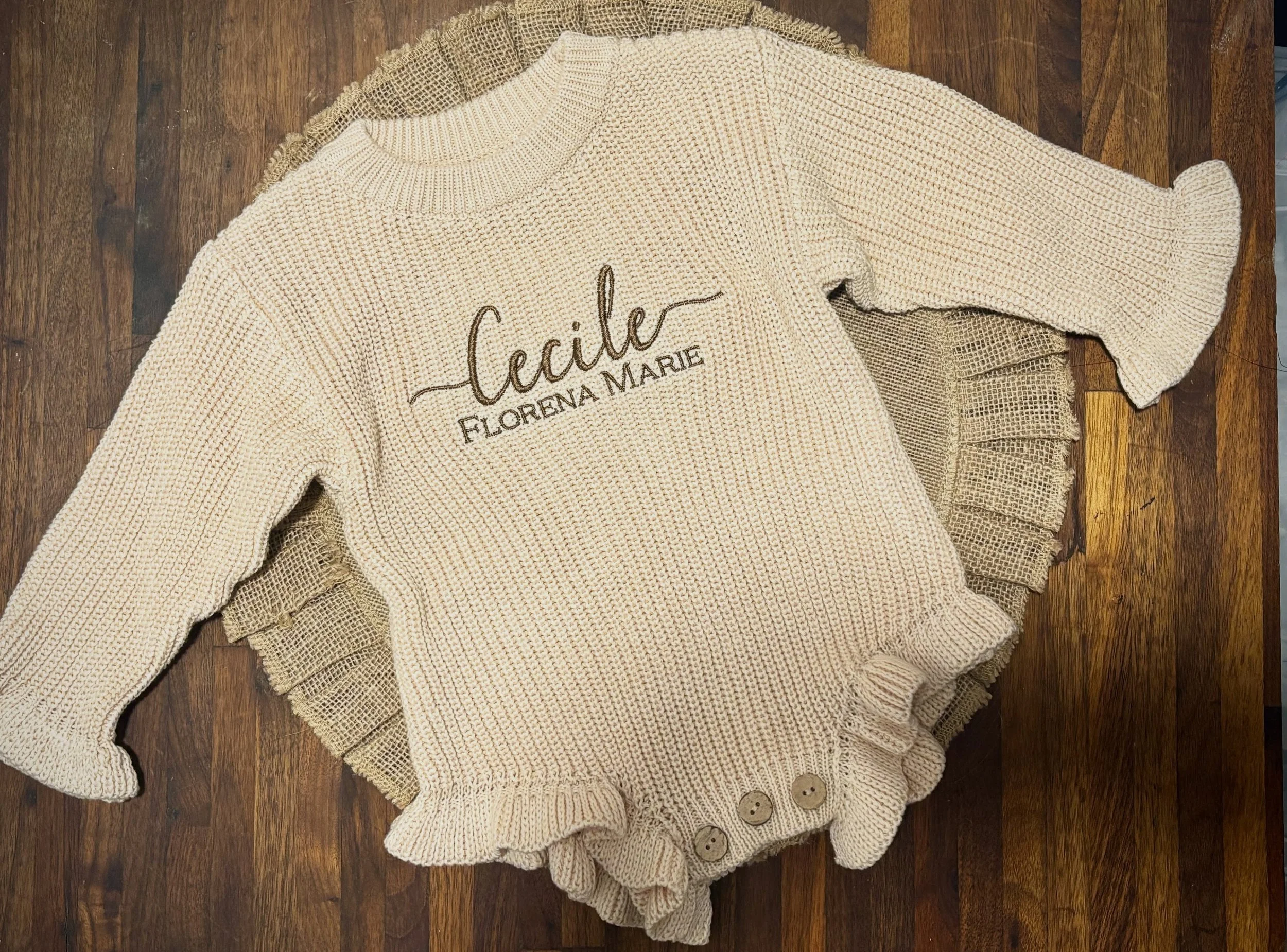Ruffles, knits &amp; a little personalization 🤎 These sweet bubbles are available in a few colors!