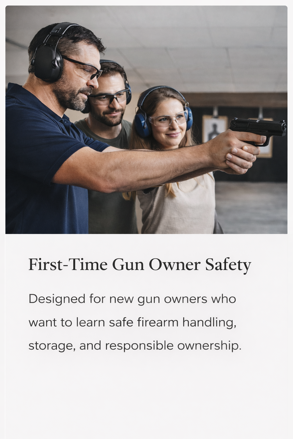 Firearms safety course for beginners.