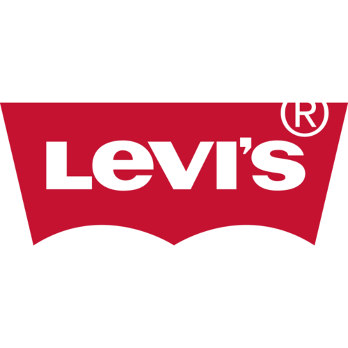 Levi's logo with red background and black text.
