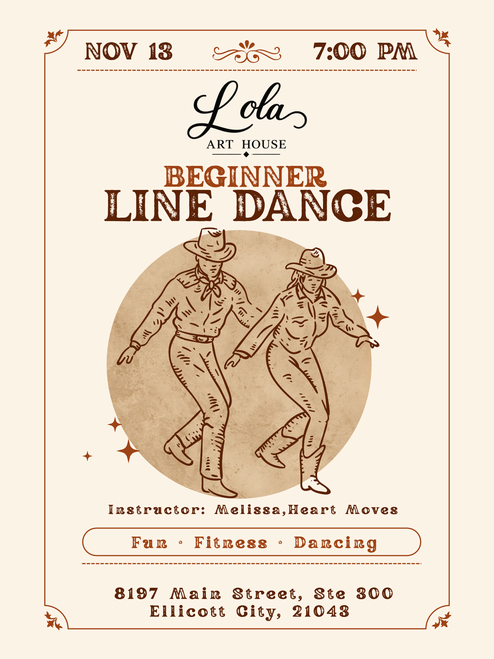 Beige And Brown Vintage Western Line Dance Poster (1).png